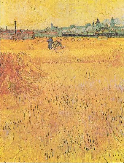 Vincent Van Gogh Wheat field with View of Arles Germany oil painting art
